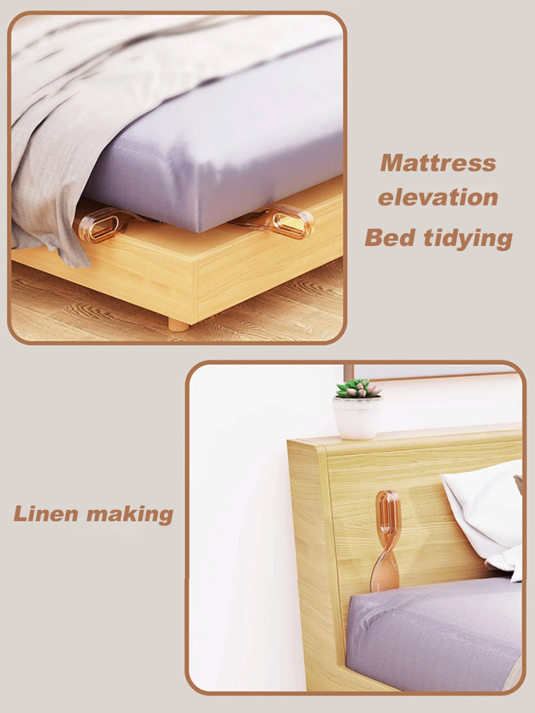 "Hands-free" bed sheet arranging and securing tool