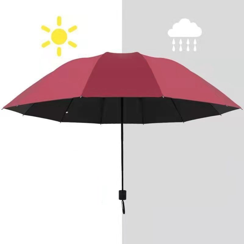 Double folding umbrella sunshade rain dualuse