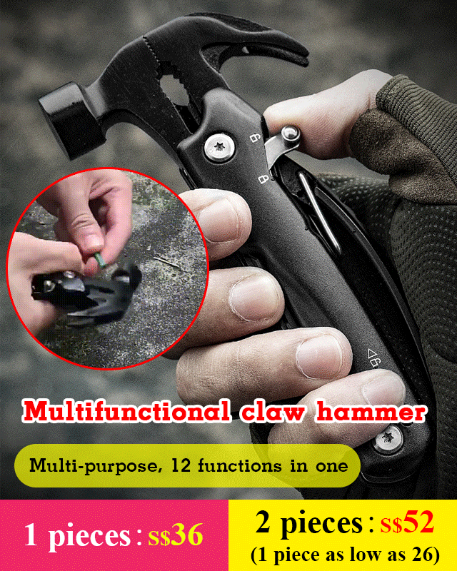 Stainless steel multifunctional claw hammer, outdoor multi-purpose pliers hammer pliers
