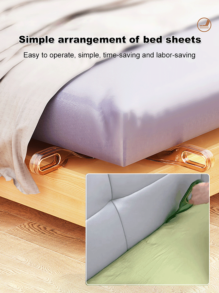 "Hands-free" bed sheet arranging and securing tool