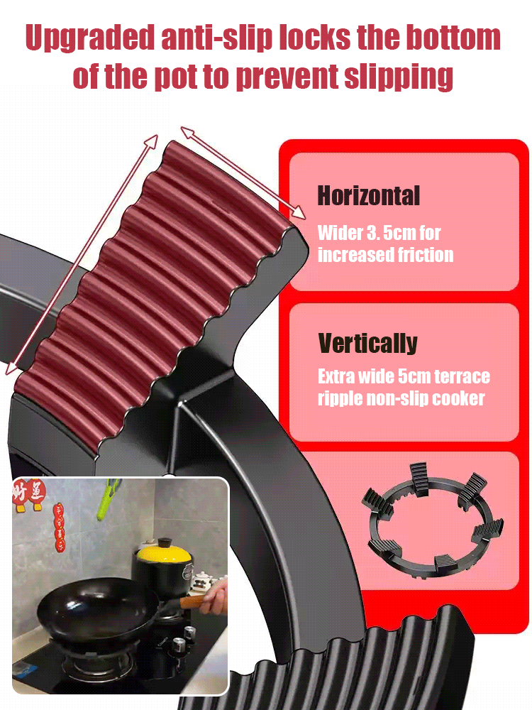 Universal windproof and anti-slip bracket for gas stove