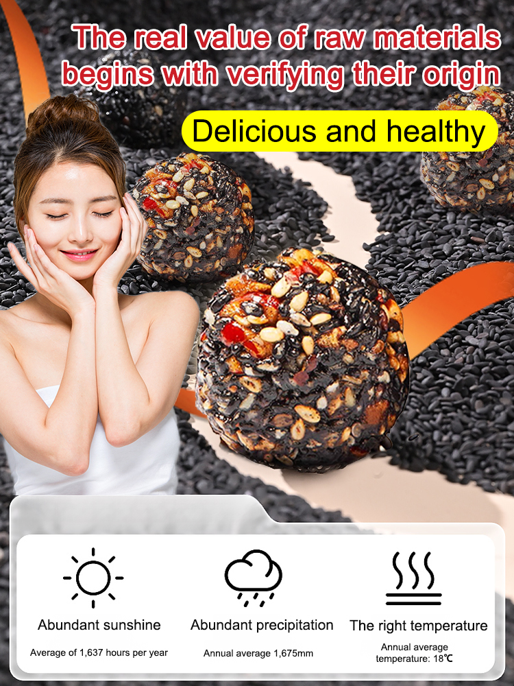 Black Hair Nourishing Walnut Goji Black Sesame Balls