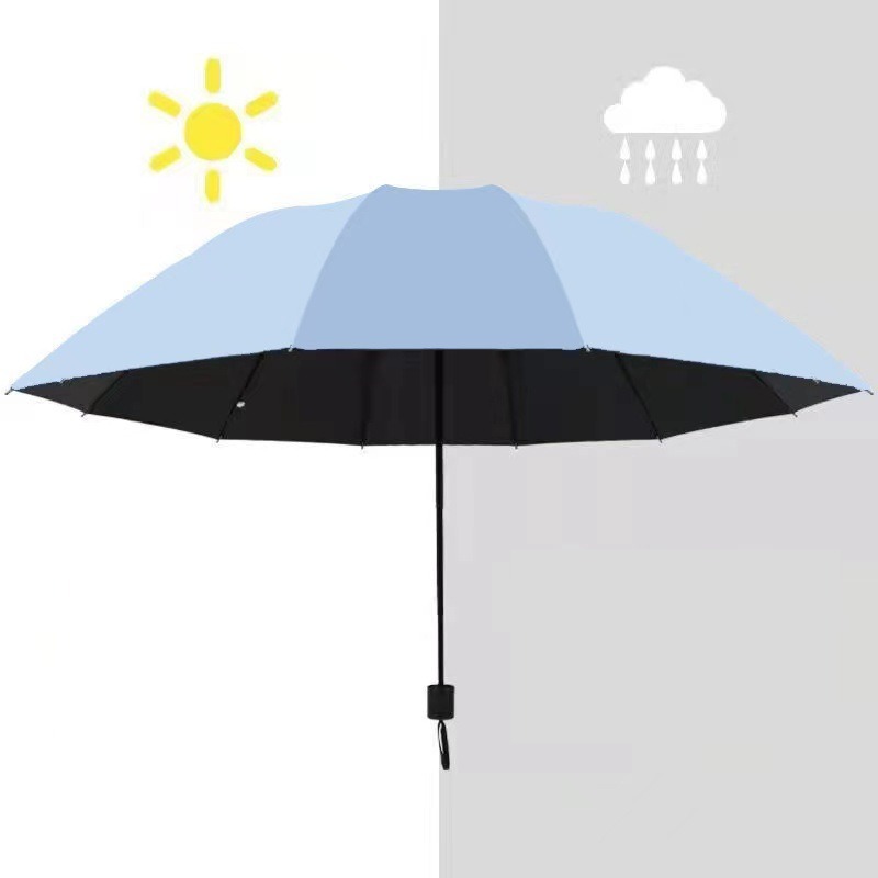 Double folding umbrella sunshade rain dualuse