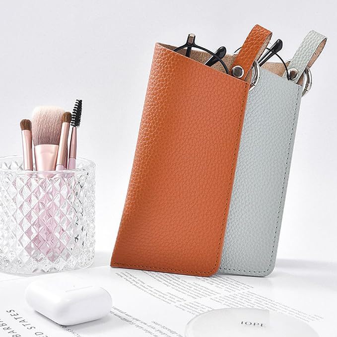 Convenient Key Ring Leather Eyeglasses Organizer