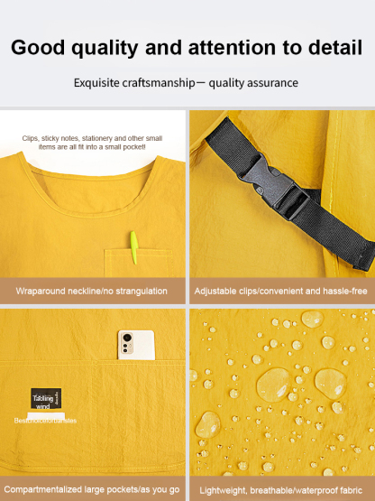 [Waterproof and oil-proof] Fashionable vest-style workwear apron