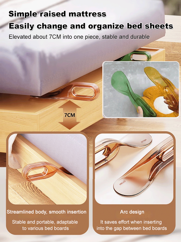 "Hands-free" bed sheet arranging and securing tool