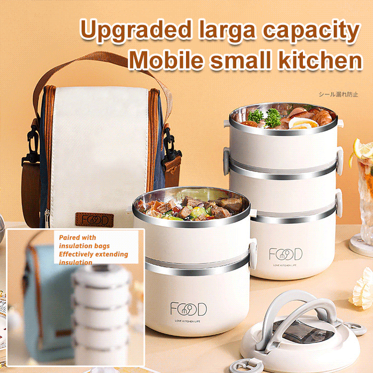 Microwaveable Stainless Steel Extra Long Insulated Lunch Box