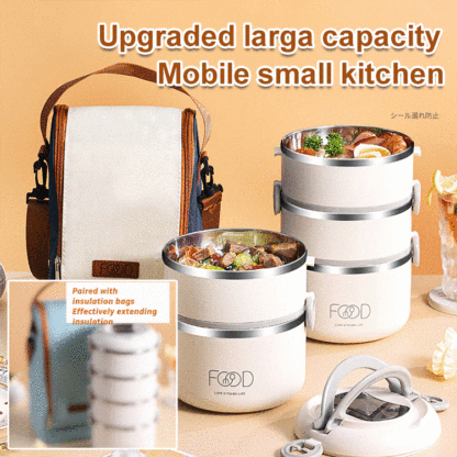 Microwaveable Stainless Steel Extra Long Insulated Lunch Box
