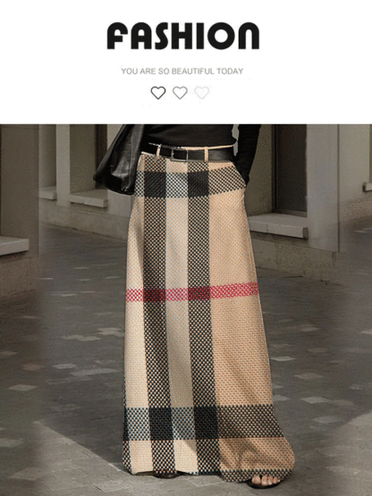 [Fashionable] High waist solid color long skirt