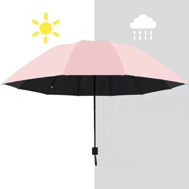 Double folding umbrella sunshade rain dualuse