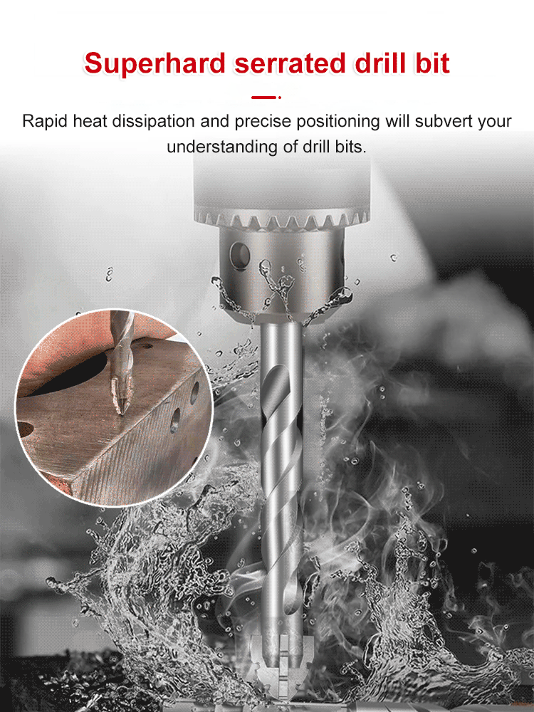 Serrated Ceramic Drill Bit with Four Edges
