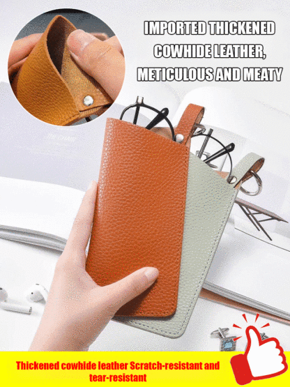 Convenient Key Ring Leather Eyeglasses Organizer