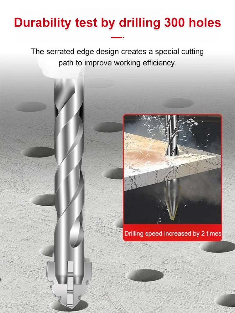 Serrated Ceramic Drill Bit with Four Edges
