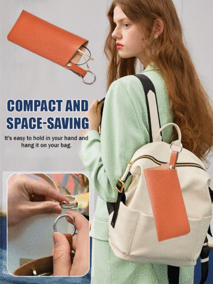 Convenient Key Ring Leather Eyeglasses Organizer