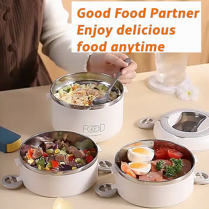 Microwaveable Stainless Steel Extra Long Insulated Lunch Box