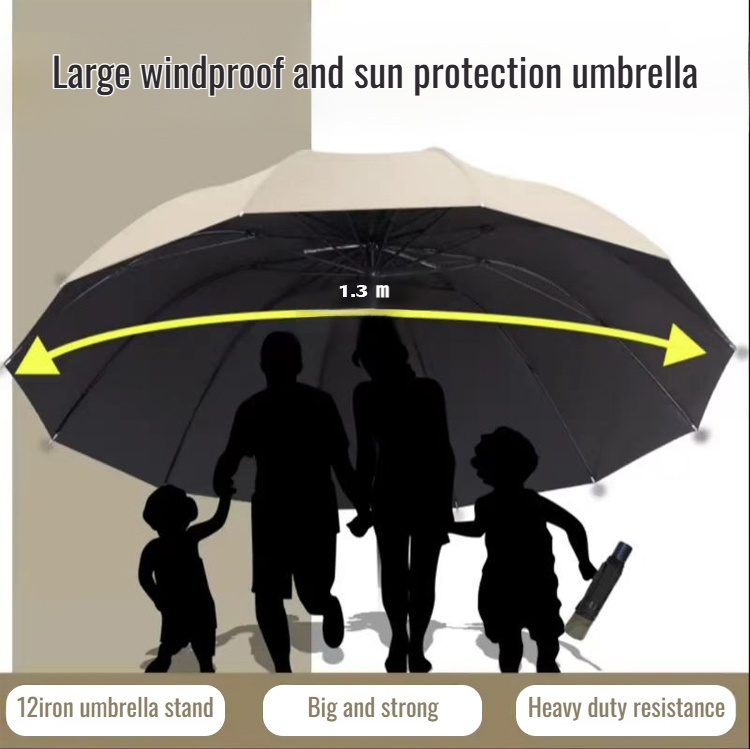 Double folding umbrella sunshade rain dualuse