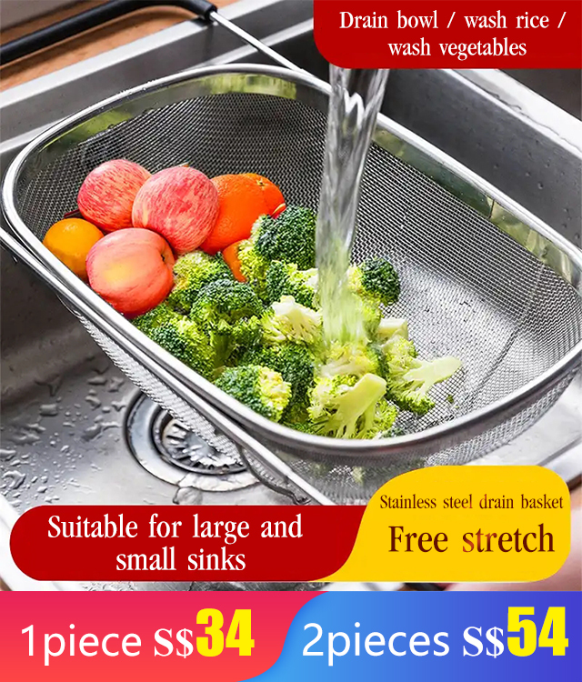 Stainless steel retractable drain basket