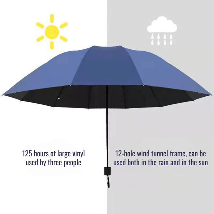 Double folding umbrella sunshade rain dualuse
