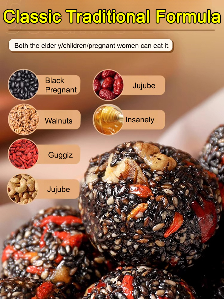 Black Hair Nourishing Walnut Goji Black Sesame Balls