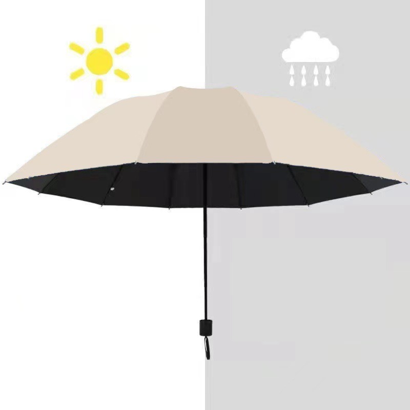 Double folding umbrella sunshade rain dualuse