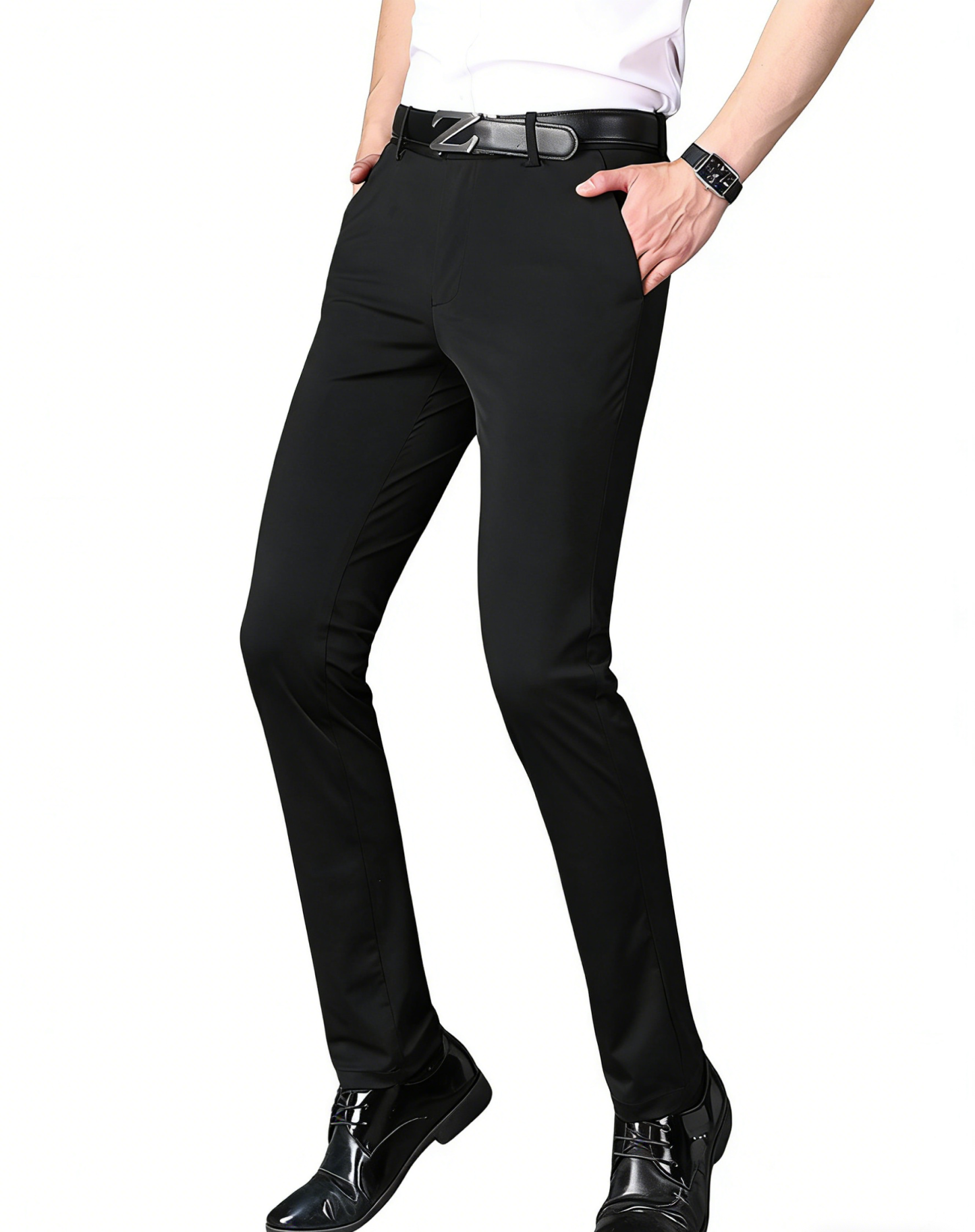 กางเกงสแล็คชาย ผ้าไอซ์ซิลค์ (Ice Silk) ยืดหยุ่นพิเศษ เย็นสบาย 0 องศา | ทรงกระบอกเล็ก ไม่ต้องรีด ระบายอากาศได้ดี