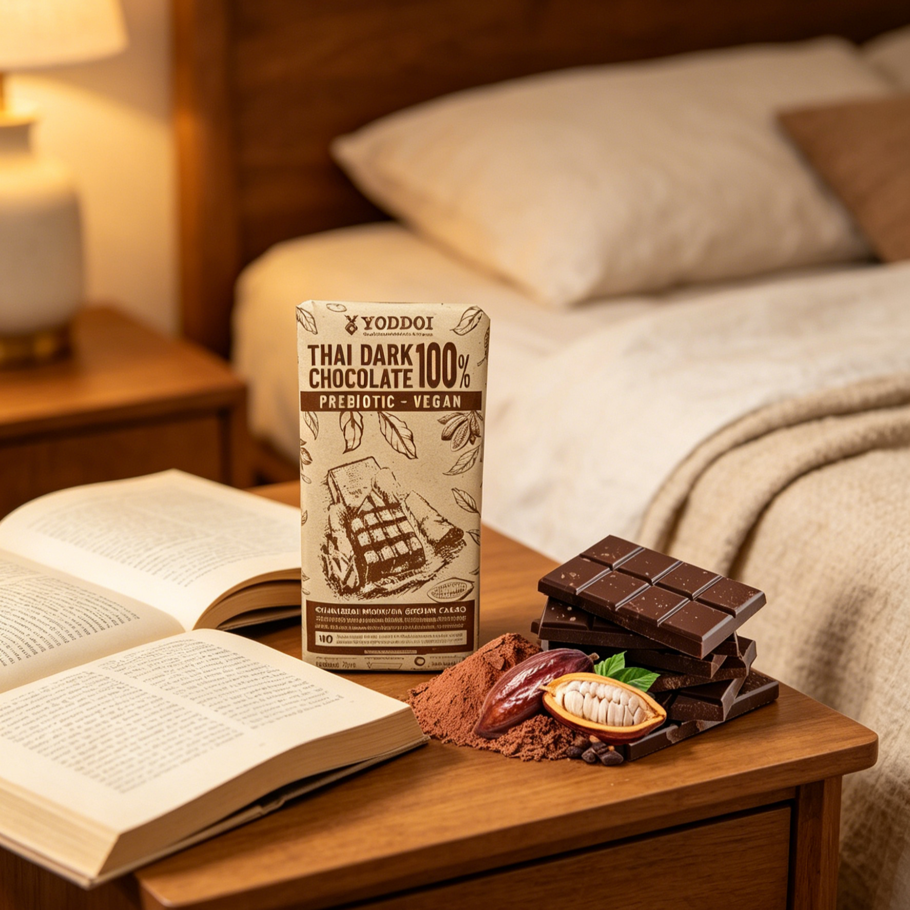 ดาร์กช็อกโกแลต 100% เชียงราย แท้ ไร้น้ำตาล (Dark Chocolate) คีโต วีแกน ทานได้ ขนมคลีนเพื่อสุขภาพ