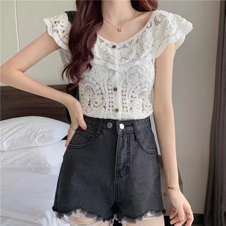 GK-เสื้อเชิ้ตลูกไม้สไตล์ฝรั่งเศส