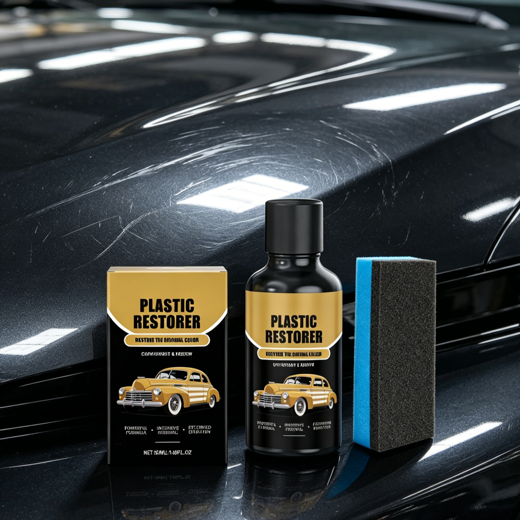 น้ำยาลบรอยขีดข่วนรถยนต์ 2-in-1 | ลบรอยขนแมว รอยเบียด | พร้อมเคลือบเงา Nano Coating | ป้องกันน้ำและ UV สีรถเงาฉ่ำ
