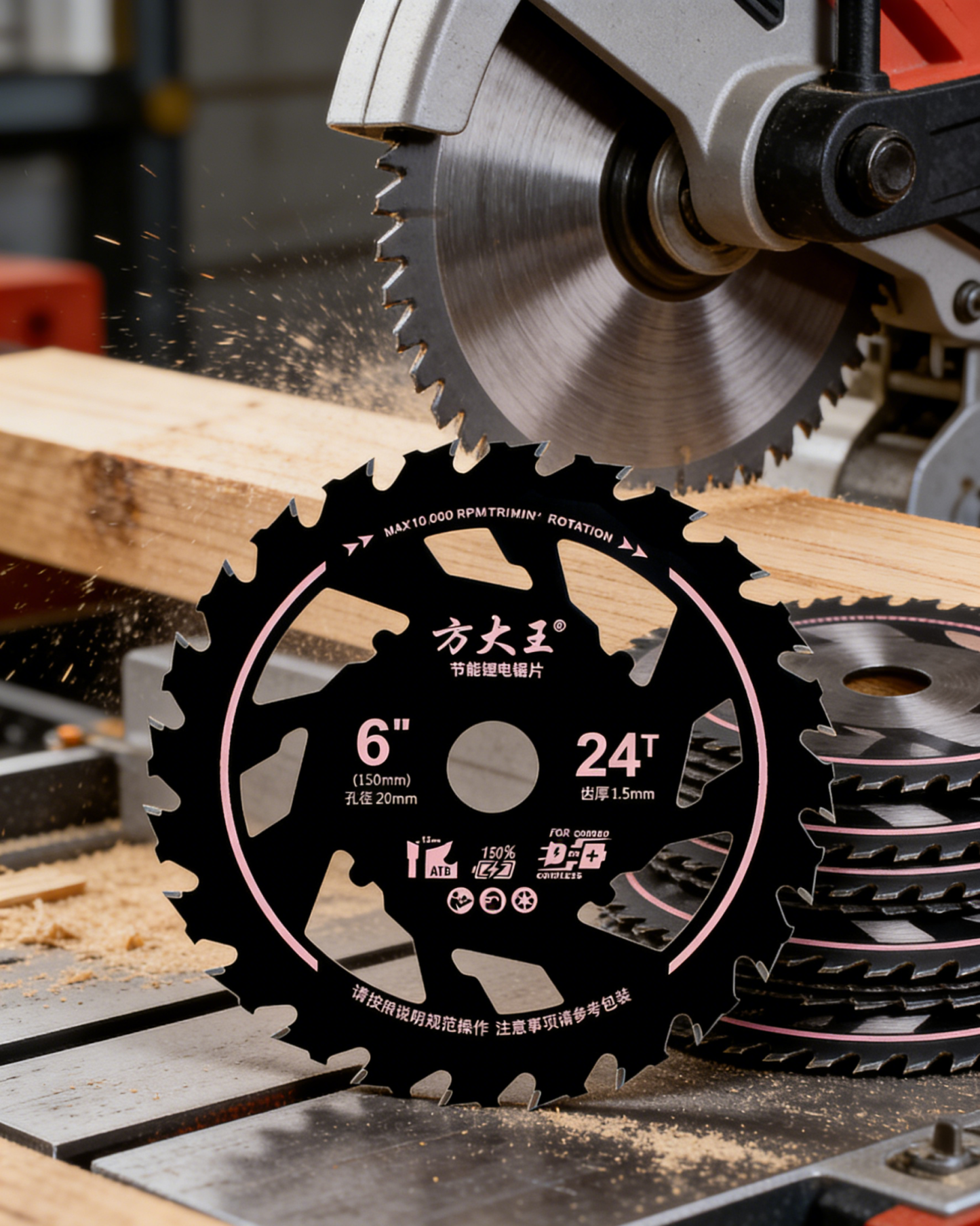 ใบเลื่อย Fangdawang ประหยัดพลังงาน - ทนทาน ตัดเรียบ ไม่ติดขัด ช่วยยืดอายุแบตเตอรี่ เลื่อยไม้ติดตะปูได้สบาย