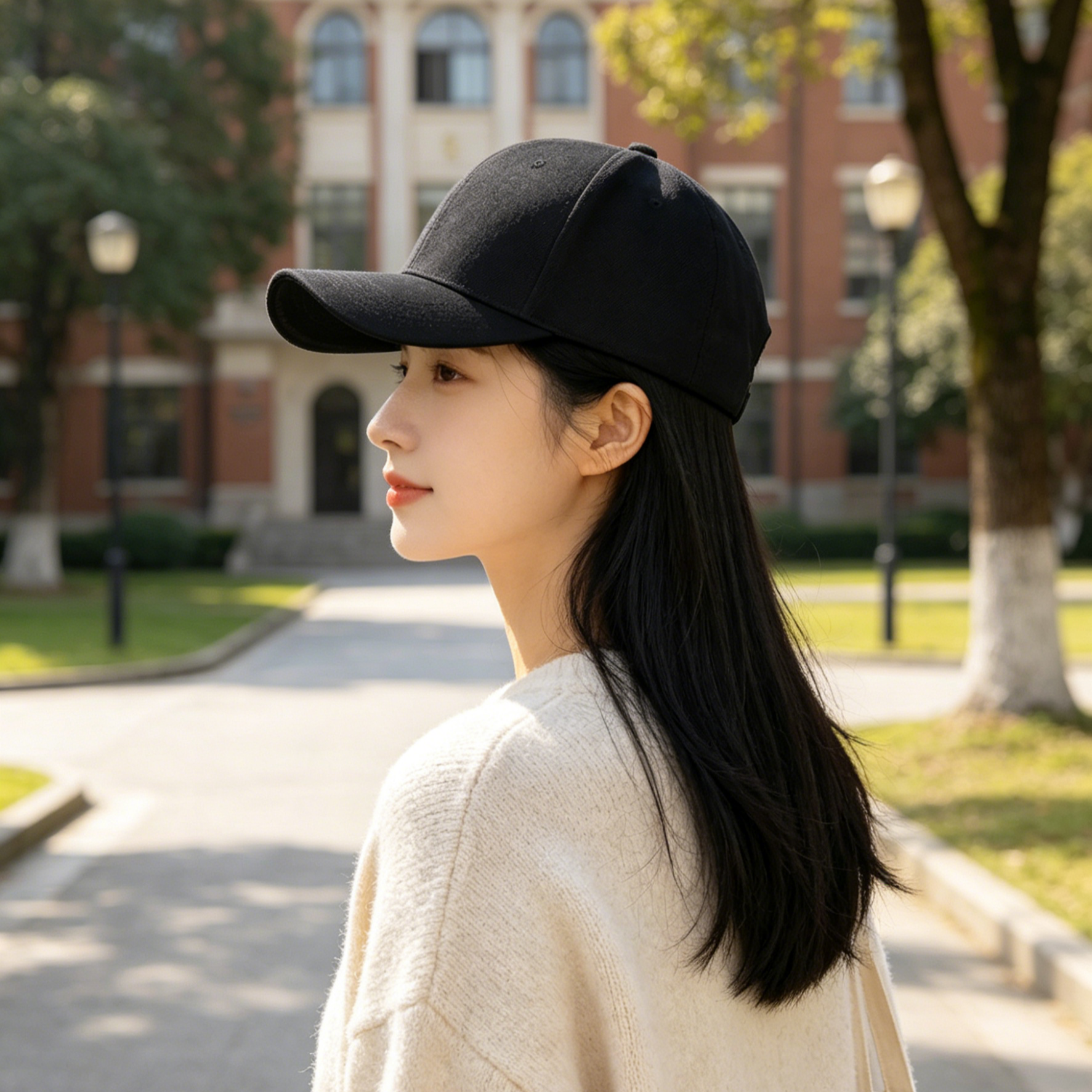 หมวกแก๊ปแฟชั่นพร้อมวิกผมในตัว | ดูเป็นธรรมชาติ กันแดด ระบายอากาศได้ดี