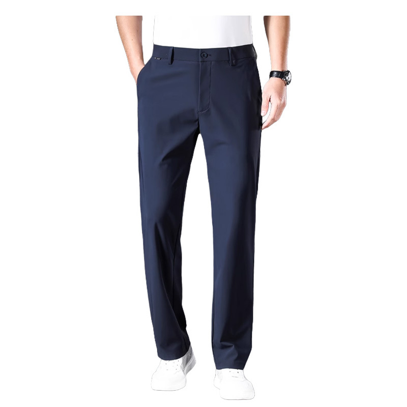 กางเกงสแล็คชาย ผ้าไอซ์ซิลค์ (Ice Silk) ยืดหยุ่นพิเศษ เย็นสบาย 0 องศา | ทรงกระบอกเล็ก ไม่ต้องรีด ระบายอากาศได้ดี