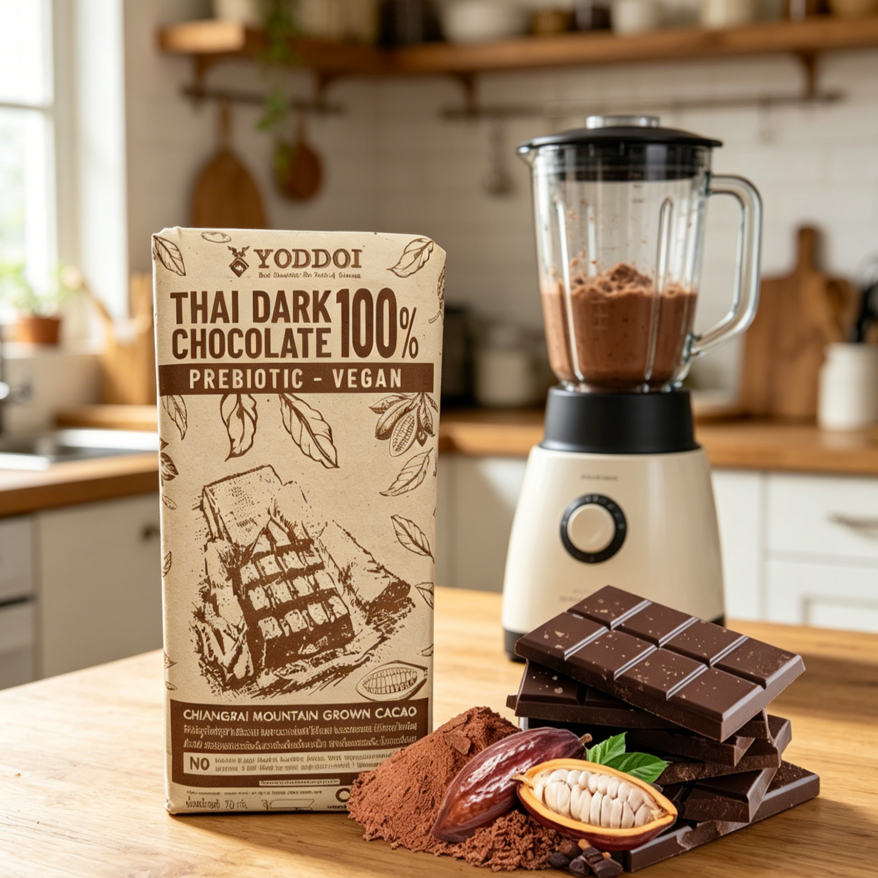 ดาร์กช็อกโกแลต 100% เชียงราย แท้ ไร้น้ำตาล (Dark Chocolate) คีโต วีแกน ทานได้ ขนมคลีนเพื่อสุขภาพ