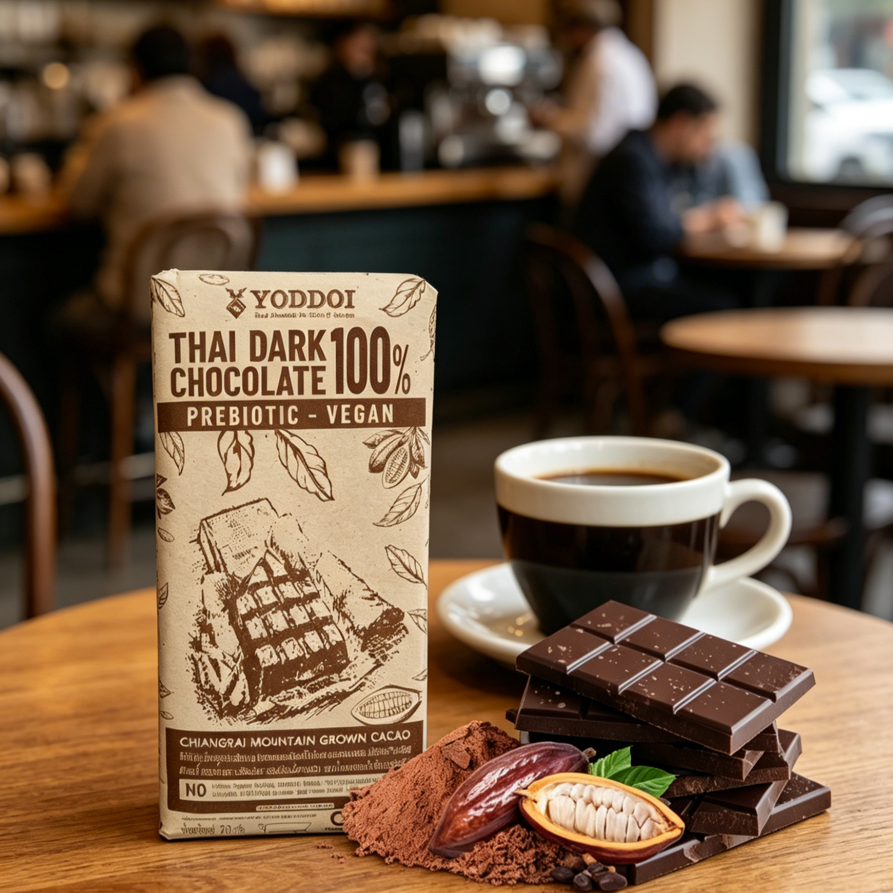 ดาร์กช็อกโกแลต 100% เชียงราย แท้ ไร้น้ำตาล (Dark Chocolate) คีโต วีแกน ทานได้ ขนมคลีนเพื่อสุขภาพ