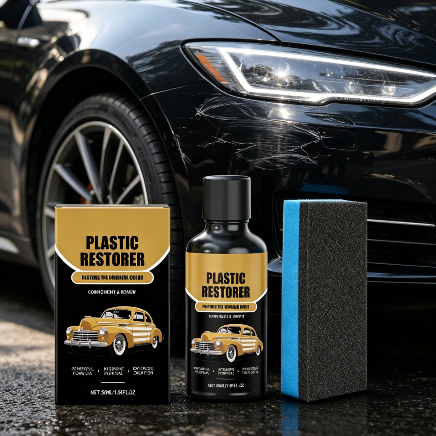 น้ำยาลบรอยขีดข่วนรถยนต์ 2-in-1 | ลบรอยขนแมว รอยเบียด | พร้อมเคลือบเงา Nano Coating | ป้องกันน้ำและ UV สีรถเงาฉ่ำ