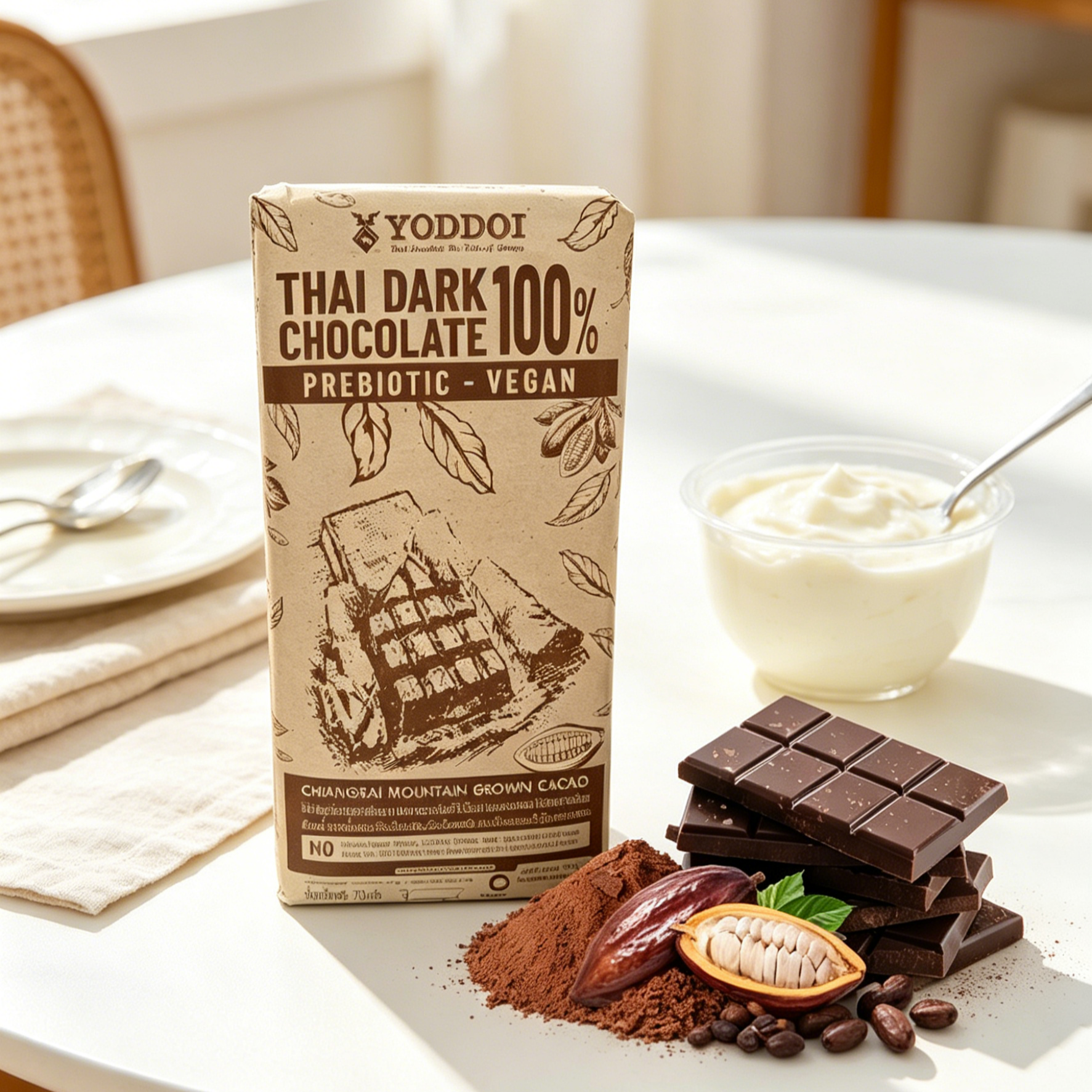 ดาร์กช็อกโกแลต 100% เชียงราย แท้ ไร้น้ำตาล (Dark Chocolate) คีโต วีแกน ทานได้ ขนมคลีนเพื่อสุขภาพ