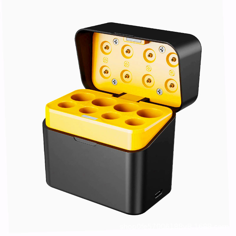 ถ่านชาร์จ AA AAA พร้อมเคสชาร์จอัจฉริยะ หน้าจอ LCD ชาร์จ USB Type-C