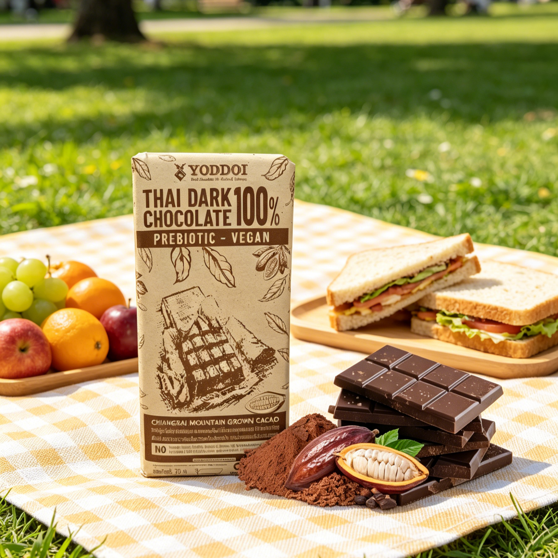 ดาร์กช็อกโกแลต 100% เชียงราย แท้ ไร้น้ำตาล (Dark Chocolate) คีโต วีแกน ทานได้ ขนมคลีนเพื่อสุขภาพ
