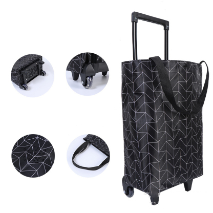 รถเข็นช้อปปิ้ง ยืดหดได้ - ก้านลากพับเข็นสะดวก วัสดุเกรดพรีเมียม ทนทาน รับน้ำหนักได้เยอะ - คันเดียวจบทุกการช้อป!