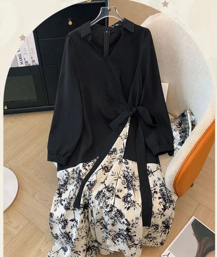 ชุดเดรสสไตล์เฮปเบิร์นแบบผูกเชือก