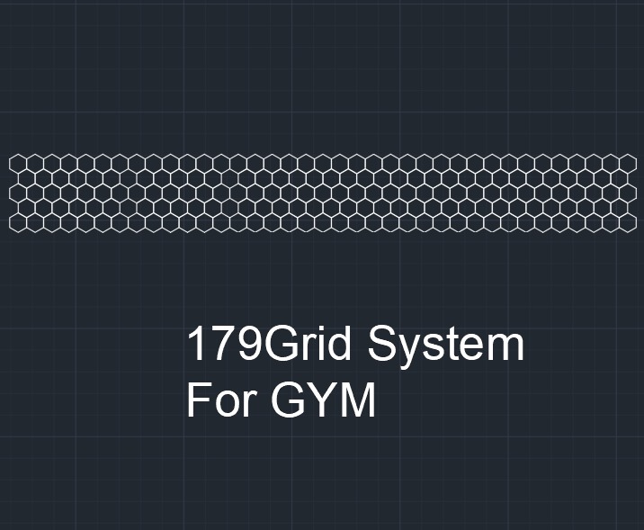 【Custom Case】—33*9m for gym 179Grid system shipping by air -3pin
