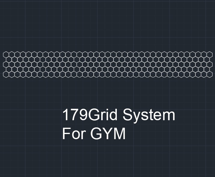 【Custom Case】—33*9m for gym 179Grid system shipping by air -3pin