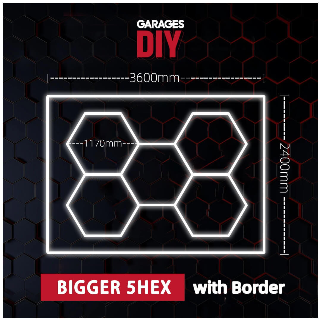 【Bigger Hex】5Grid With Border Hexagon Lighting【3600*2400mm/11.82*7.9ft】