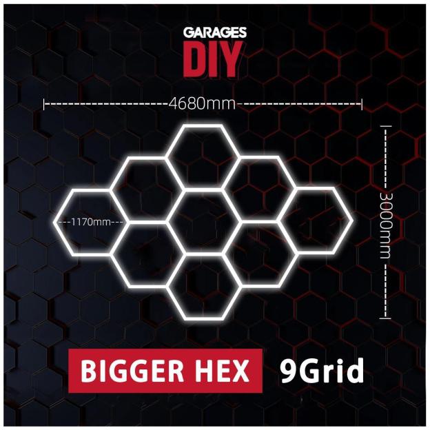 【Bigger Hex】9Grid Hexagon Lighting【4680*3000mm/15.3*10ft】