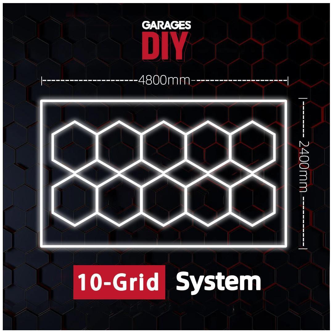 10Grid With Border System Hexagon Lighting【4800*2400mm/15.8*7.9ft】