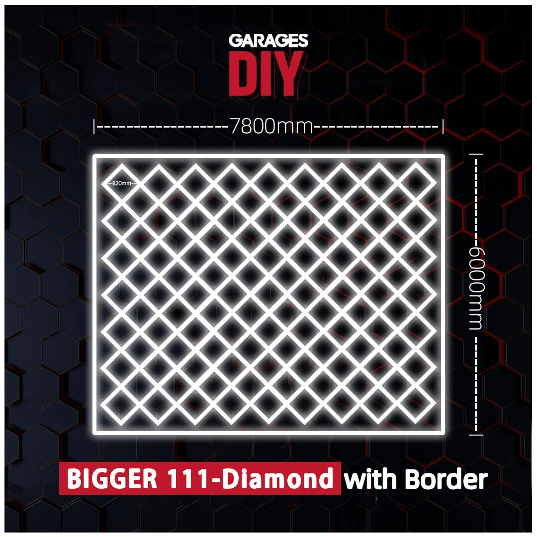 【Bigger Hex】111 Diamond With Border Led Lighting【7800*6000mm/25.6*19.7ft】