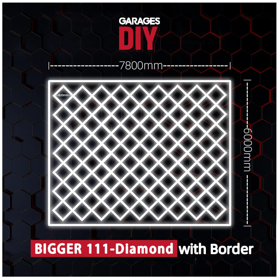 【Bigger Hex】111 Diamond With Border Led Lighting【7800*6000mm/25.6*19.7ft】