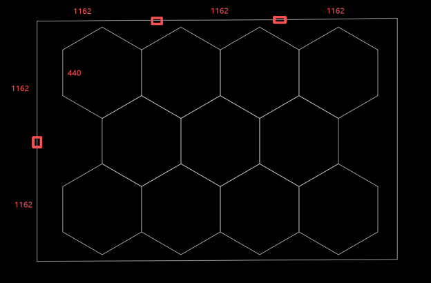 Customize Case-inner white dimmable lights 11grid with RGB border-border size-3500*2400mm