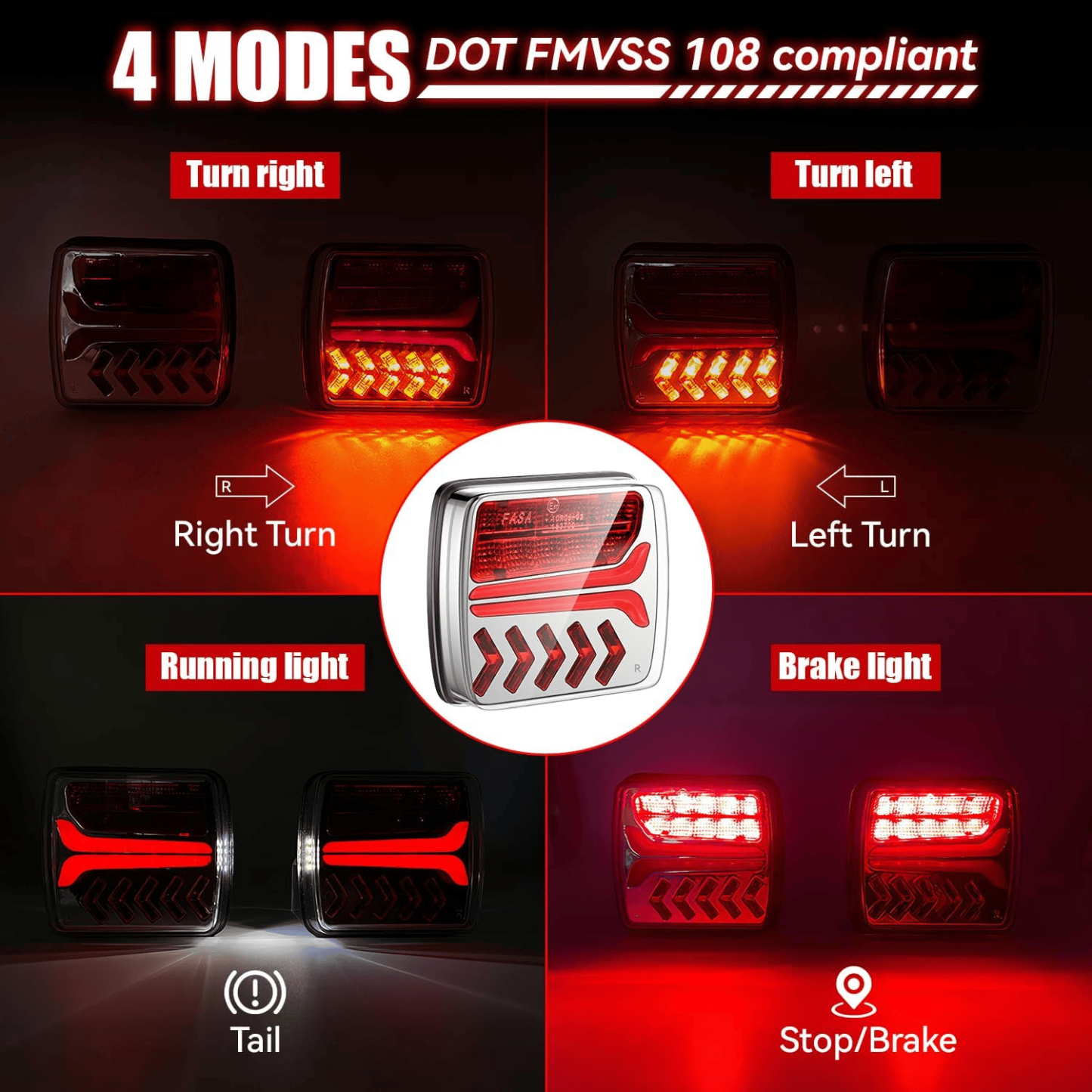 GARAGESDIY-Waterproof Rechargeable Magnetic Wireless Trailer TailLight-Kit 【Au 7-Pin Transmitter】