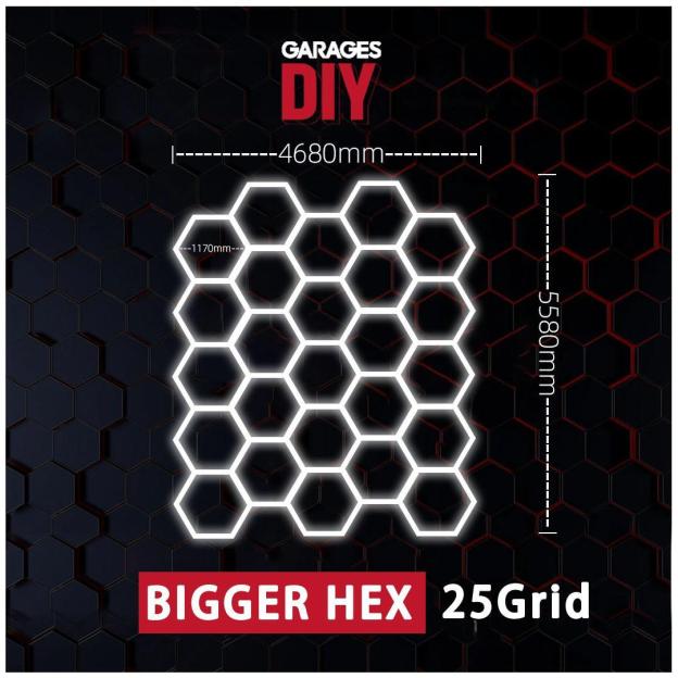 【Bigger Hex】25Grid Hexagon Lighting【4680*5580mm/15.4*18.3ft】