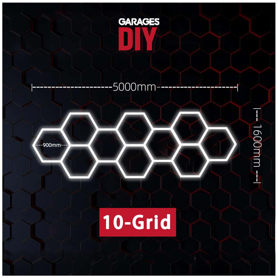 10Grid Hexagon Lighting 【5000*1600mm/16.5*5.3ft】